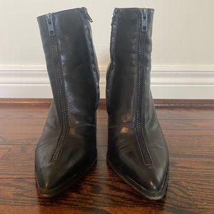 Capezzani Genuine Black Leather Ankle Boots